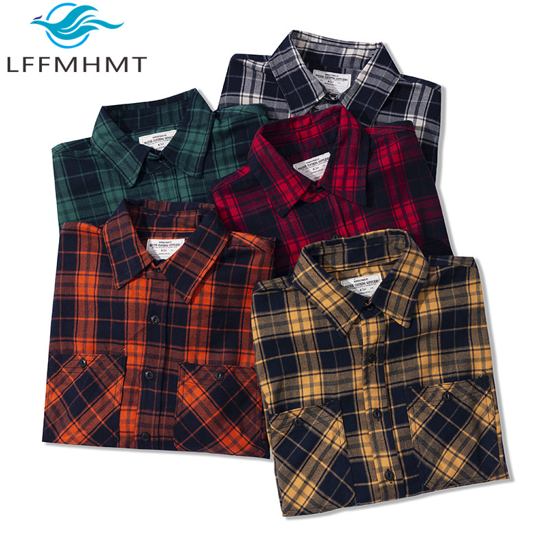 Flannel Plaid Shirt Heavy Weight - Herbst-Winter-Mode Klassisches Flanellhemd für Herren Hochwertige