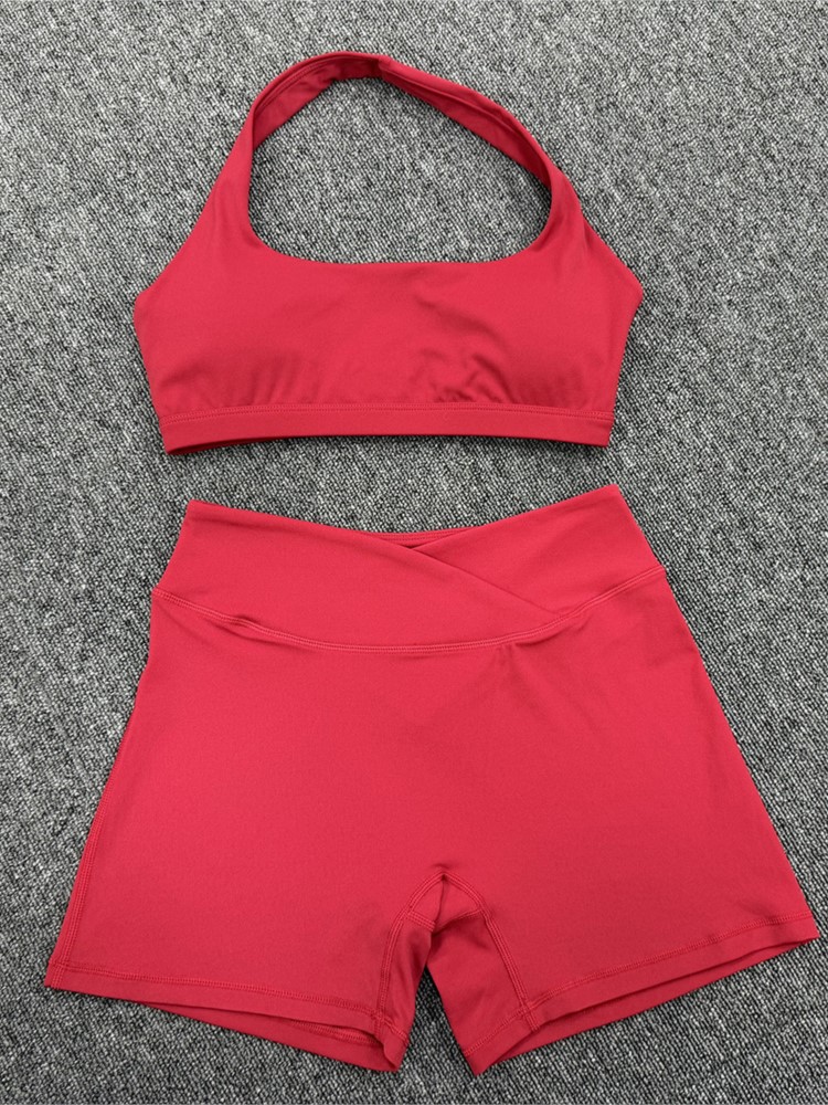 Shorts - 2-teiliges Damen-Sportset mit schnelltrocknender Funktion, O-Ausschnitt,