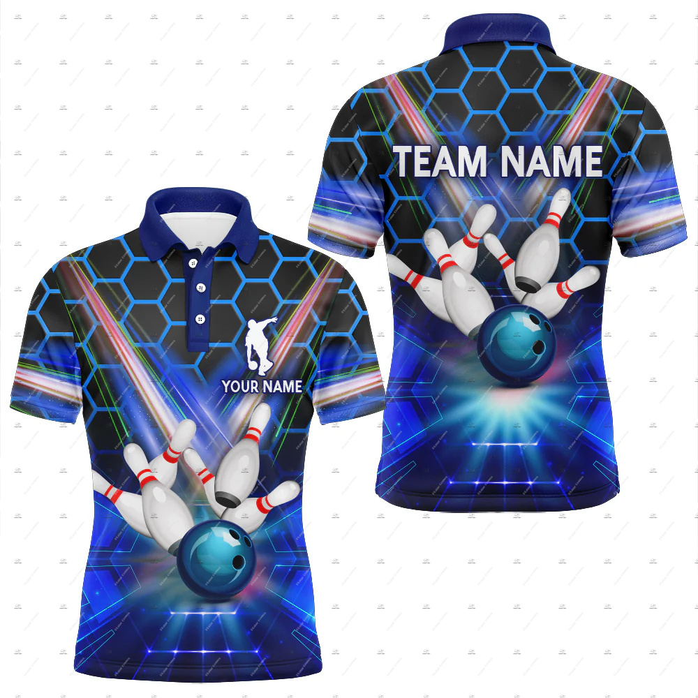 Short Sleeve Bowling Shirt Retro - Benutzerdefinierter Name Bowling Skull Flame Graffiti