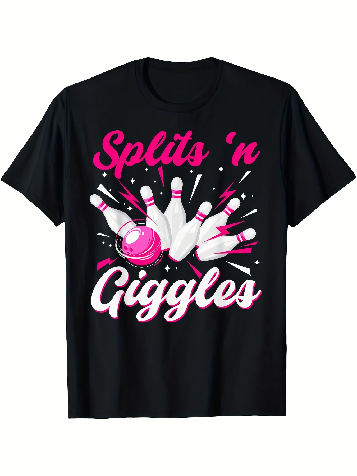 Short Sleeve Bowling Shirt Retro - Lustiges Bowling-Themen-T-Shirt für Erwachsene - Baumwolle,