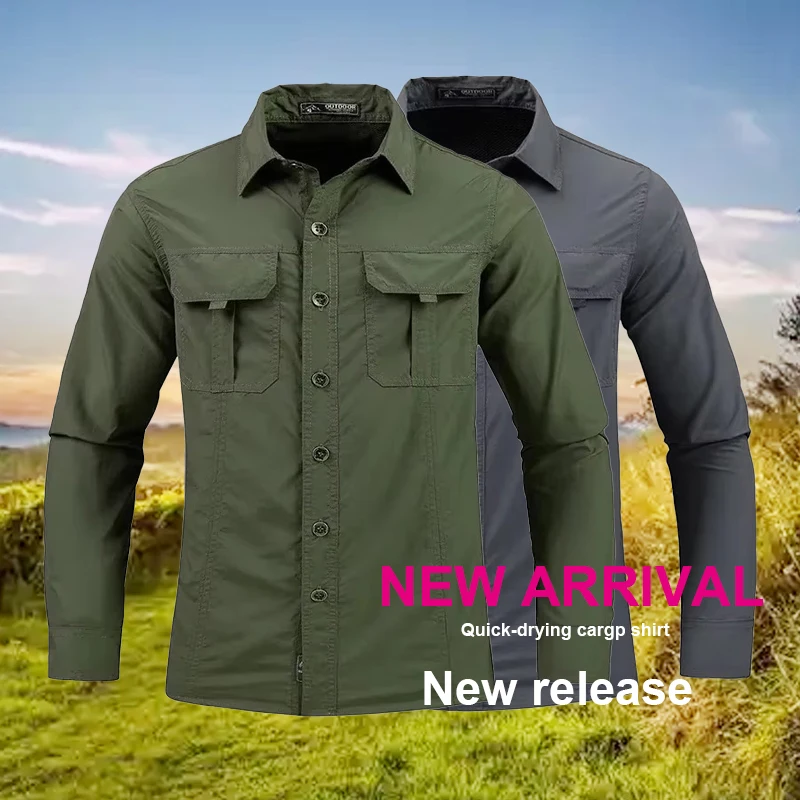 Tactical Military Shirt Cargo - 5XL Herren Leichtes, schnell trocknendes Hemd,