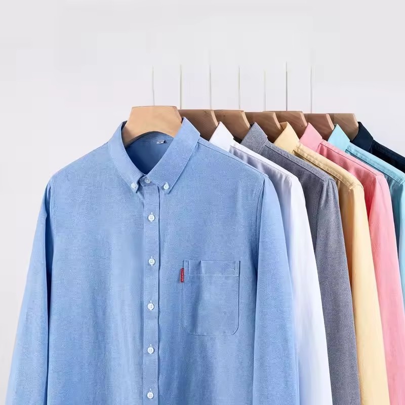 Oxford Cotton Casual Shirt Business - Herren-Business-Hemd aus 100 % reiner Baumwolle,