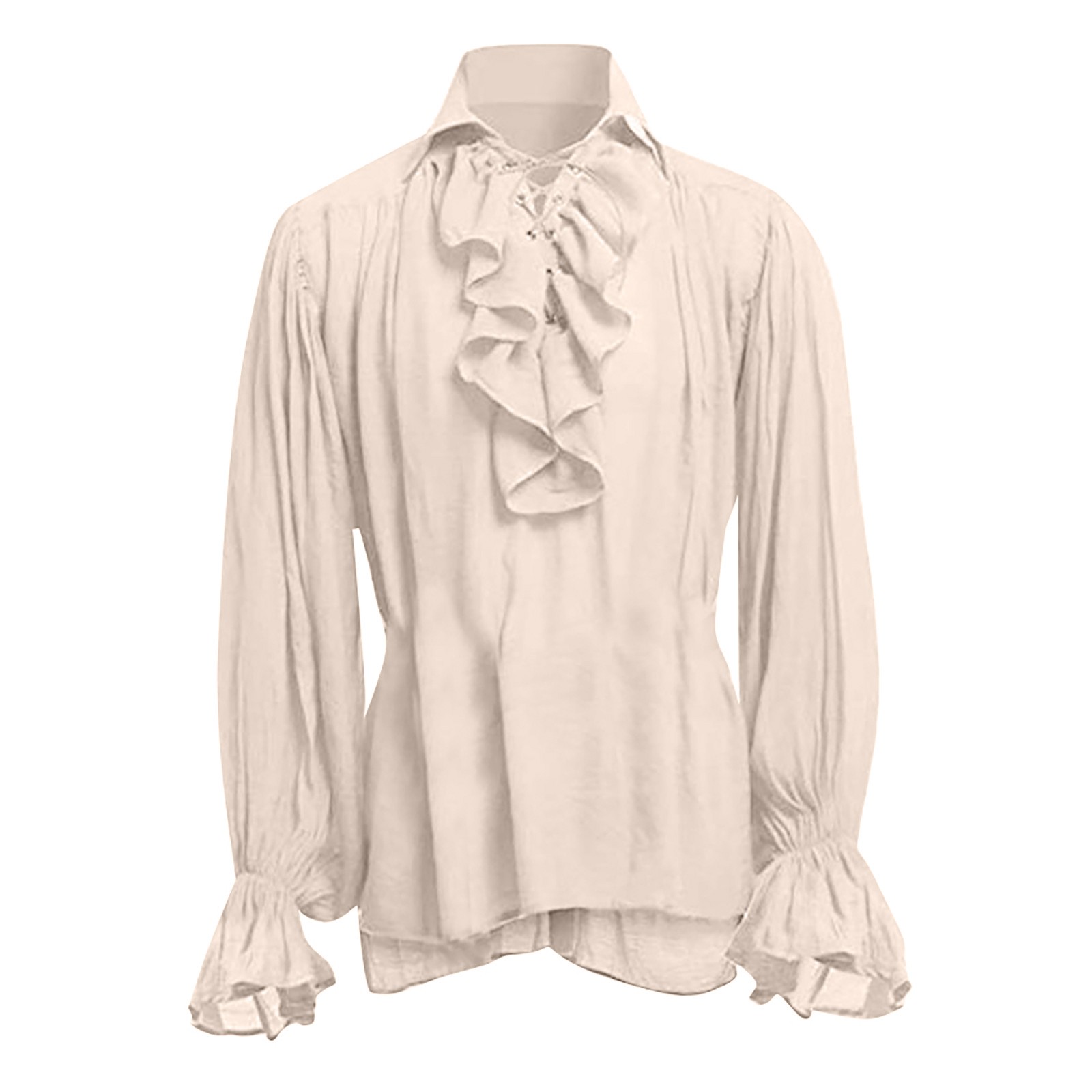 Medieval Gothic Lace Up Pirate Shirt - Herren Halloween Lace Up Piratenhemd Mittelalterlicher