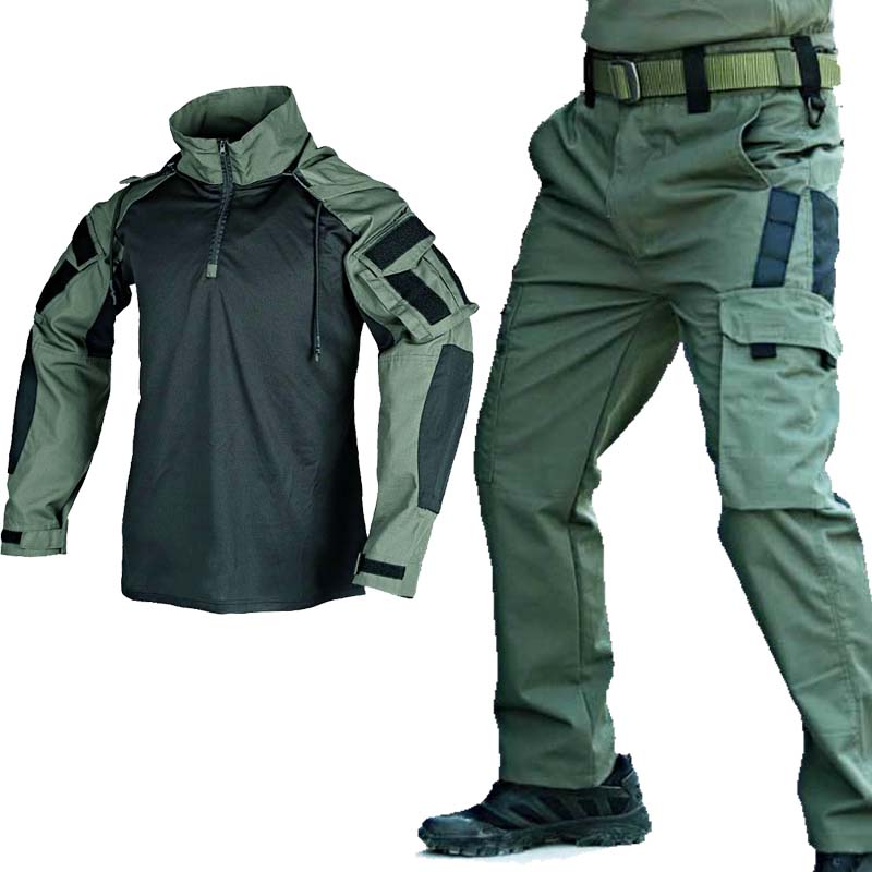 Tactical Military Shirt Cargo - Taktisches Uniform-Set, Militär-Froschhemd + Cargohose mit
