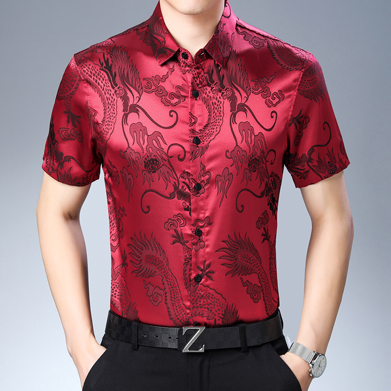 Mens Fashion Muster Silk Shirt – Mens Satin Silk Dress Shirt Bewertung und Preis