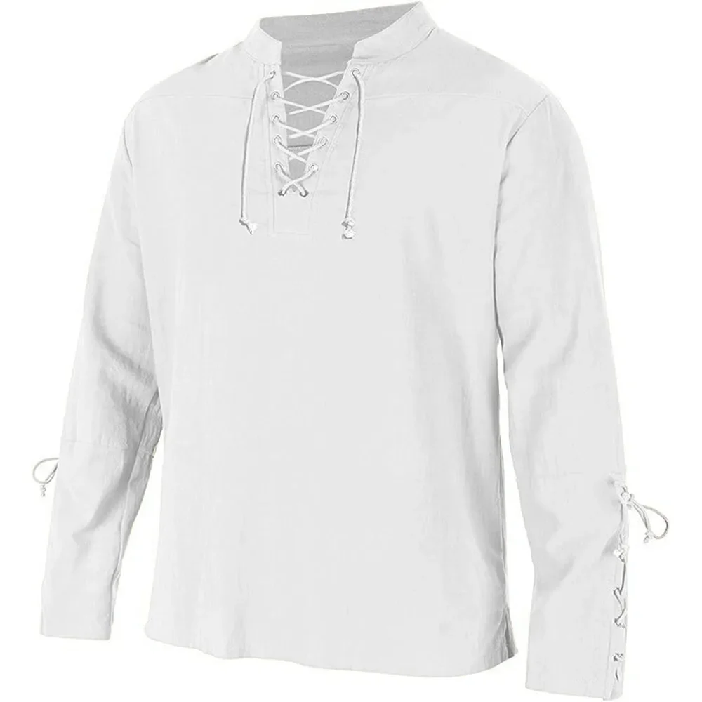 Herren Langarm hemden schnüren – Medieval Gothic Lace Up Pirate Shirt Bewertung und Preis