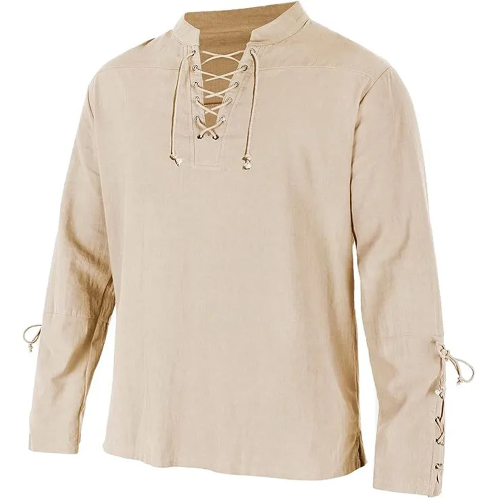 Herren Langarm hemden schnüren – Medieval Gothic Lace Up Pirate Shirt Bewertung und Preis