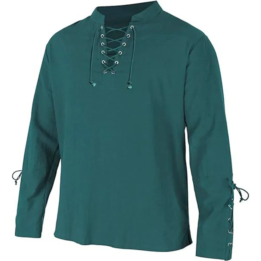 Herren Langarm hemden schnüren – Medieval Gothic Lace Up Pirate Shirt Bewertung und Preis