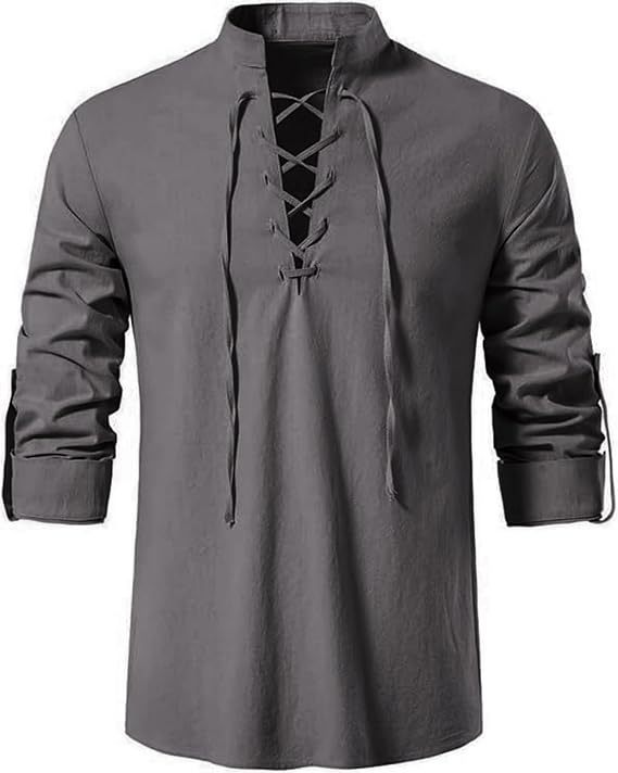 Herren Piratenhemd Wikinger Re – Medieval Gothic Lace Up Pirate Shirt Bewertung und Preis