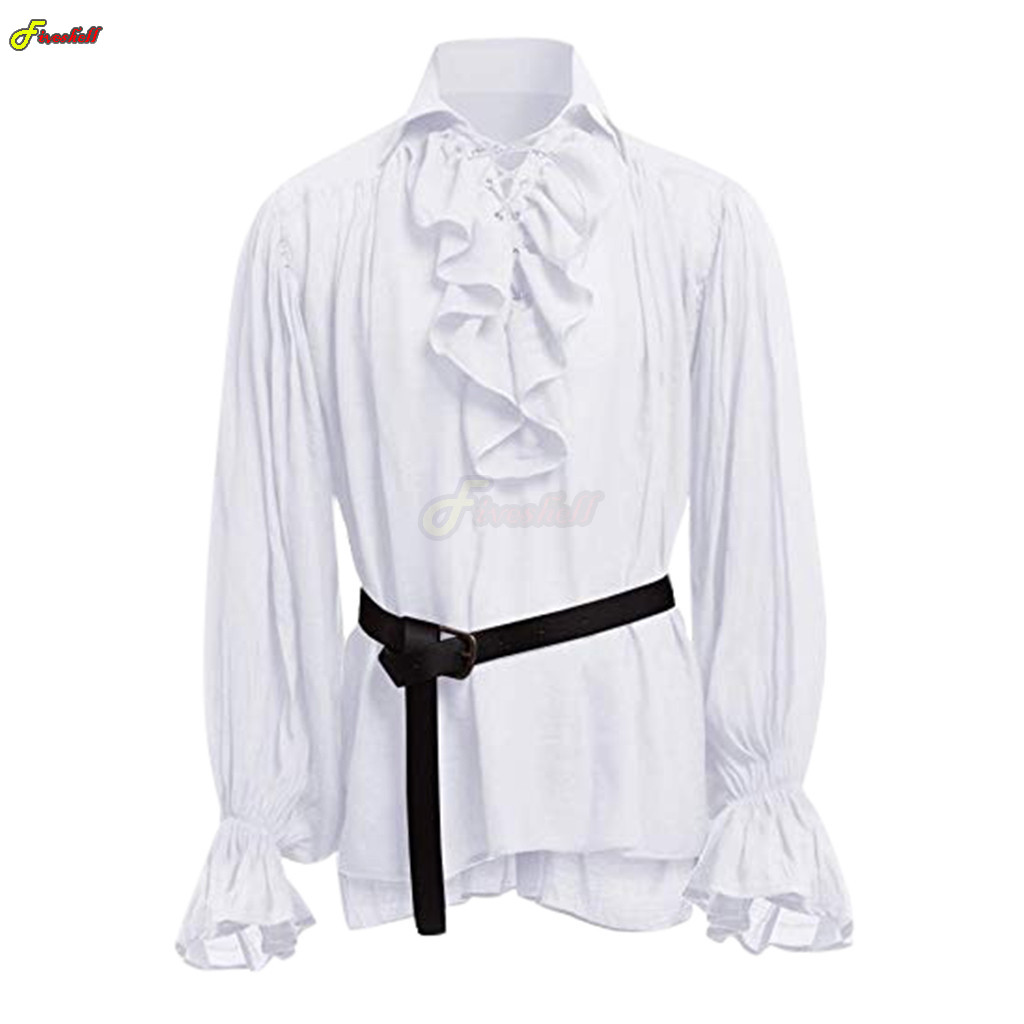 Herren Halloween Spitze Up Pir – Medieval Gothic Lace Up Pirate Shirt Bewertung und Preis