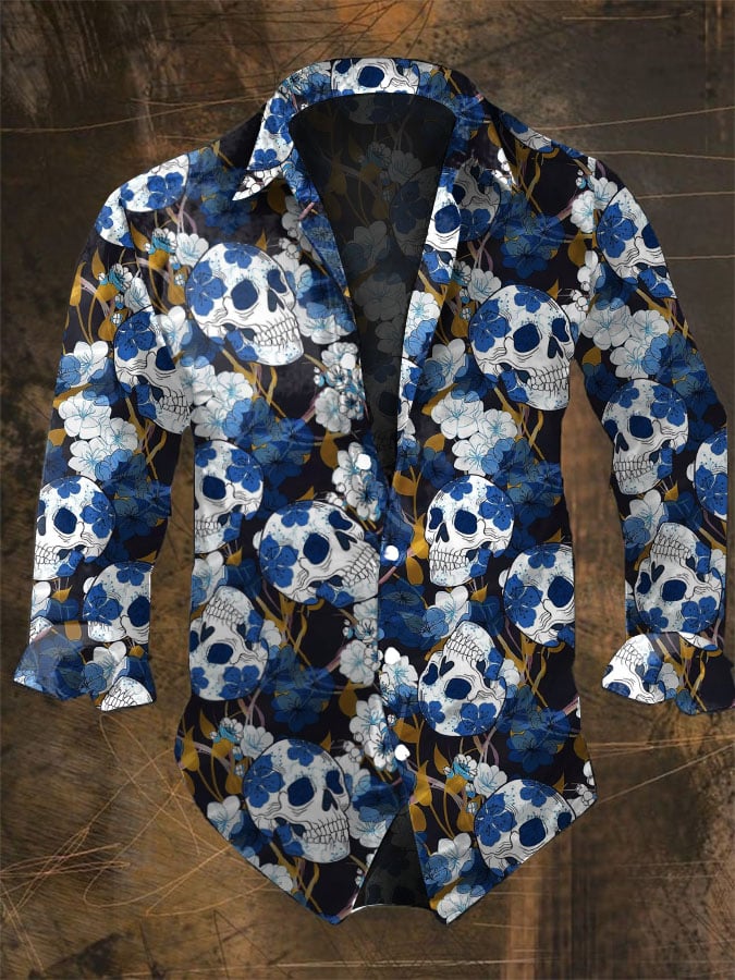 Halloween Herren dunkle Schäde – Vintage Hawaiian Floral Shirt Bewertung und Preis