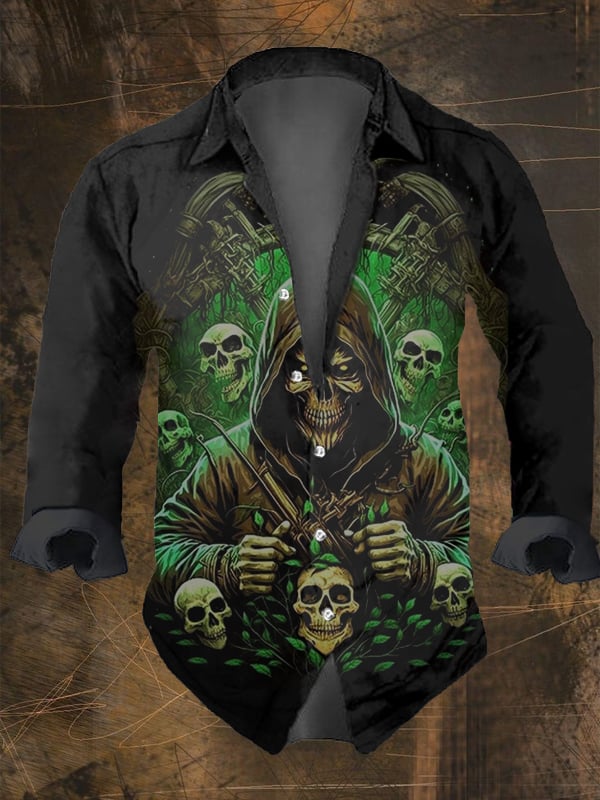 Halloween Herren dunkle Schäde – Vintage Hawaiian Floral Shirt Bewertung und Preis
