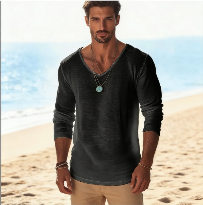 Herren Casual V-Ausschnitt Lei – Mens Linen Shirt Long Sleeve Bewertung und Preis