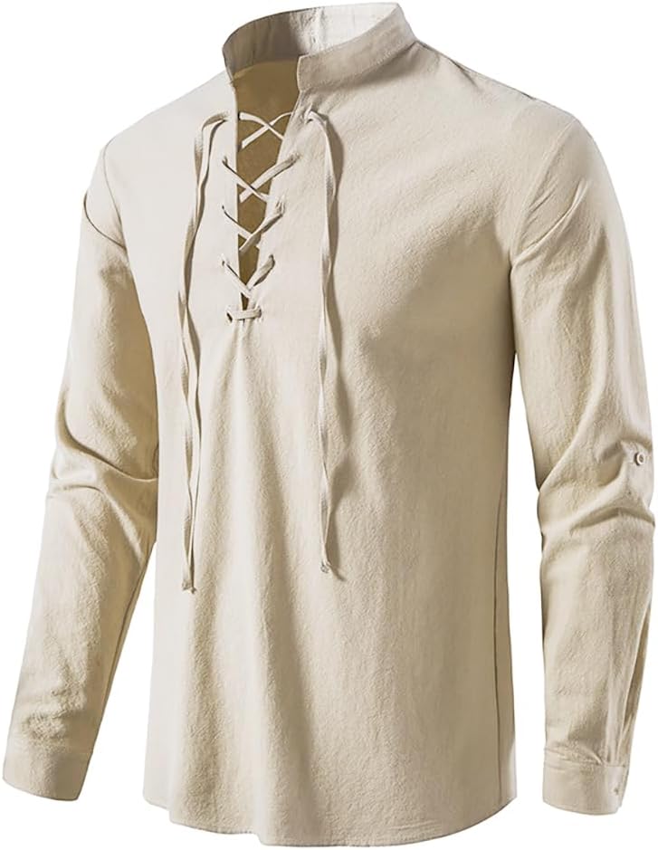2-teiliges Set Herren Mittelal – Medieval Gothic Lace Up Pirate Shirt Bewertung und Preis