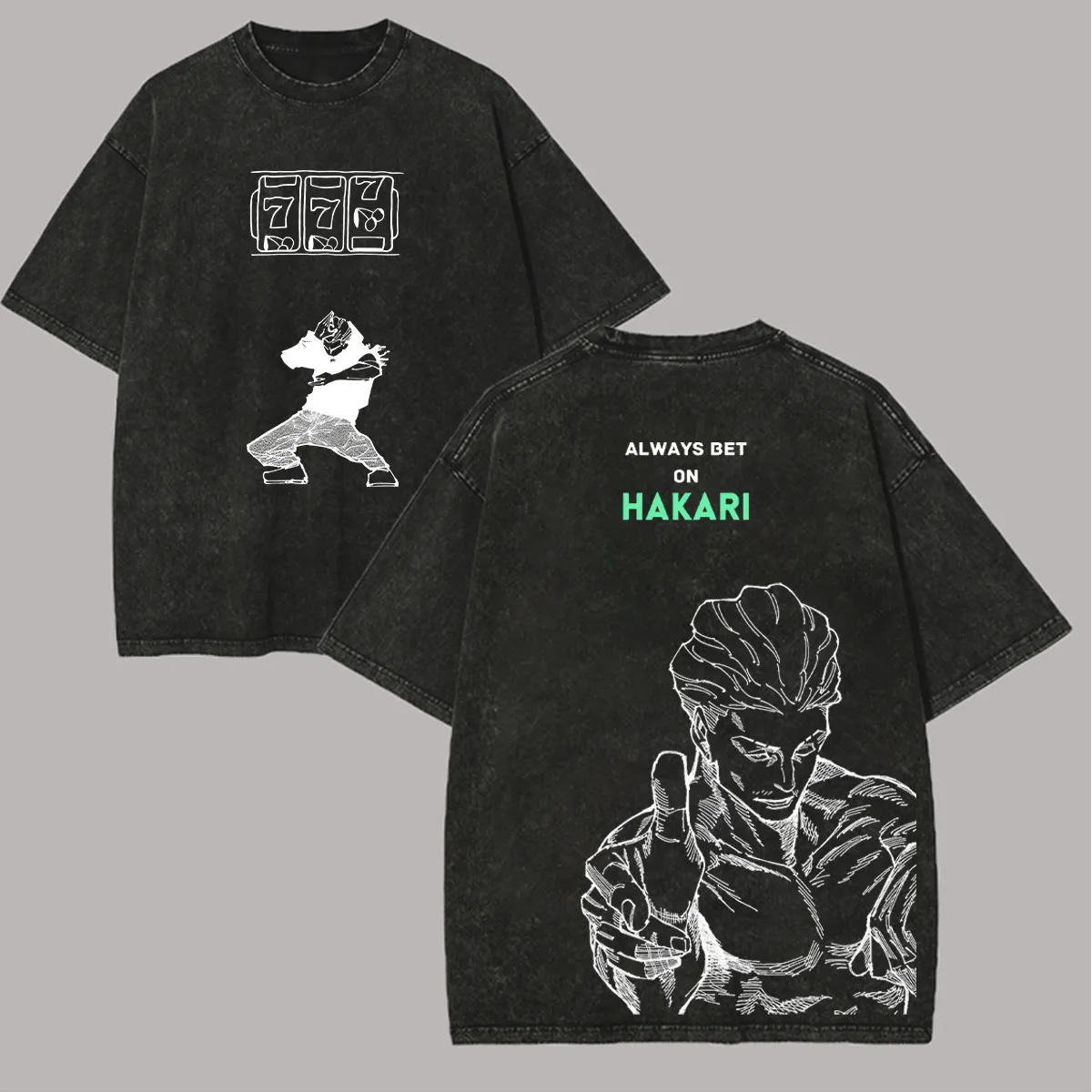 Jujutsu Kaisen Hakari T-Shirt: – Acid Wash Vintage Graphic T Shirt Bewertung und Preis