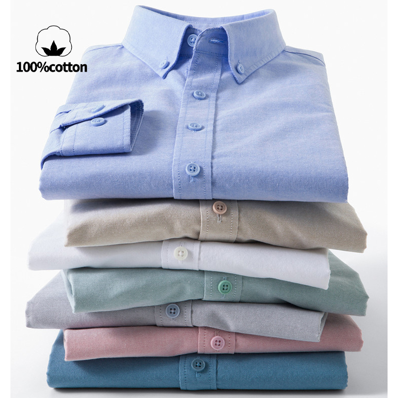 Herren Oxford-Hemd aus 100% Ba – Mandarin Collar Formal Shirt Slim Fit Bewertung und Preis