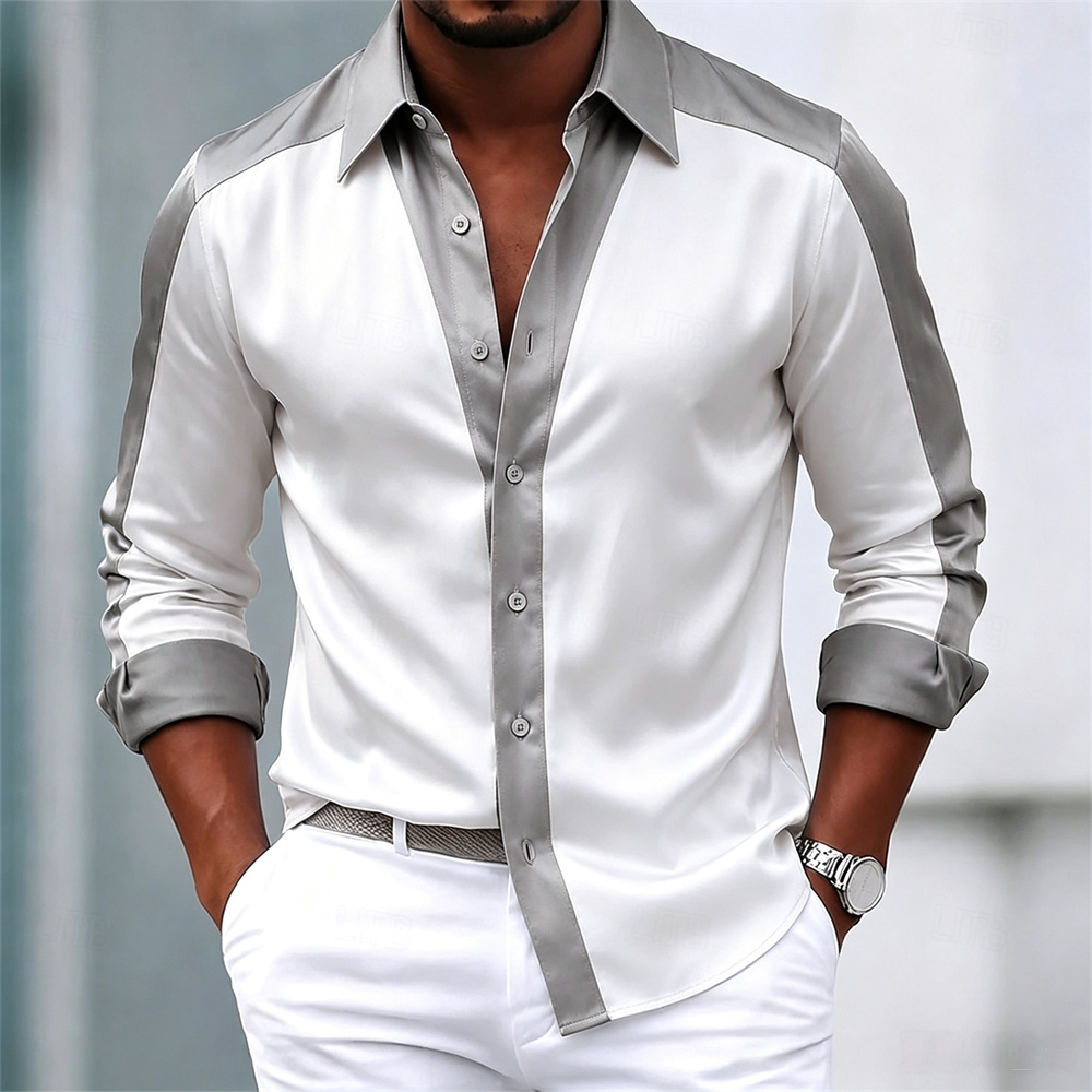 Herrenhemd, Satinhemd, Anzughe – Mens Satin Silk Dress Shirt Bewertung und Preis