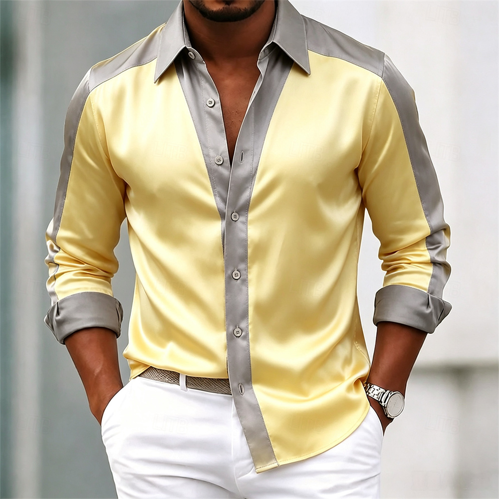 Herrenhemd, Satinhemd, Anzughe – Mens Satin Silk Dress Shirt Bewertung und Preis