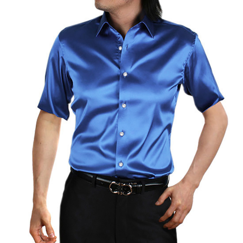 Seiden satin Herren hemd glänz – Mens Satin Silk Dress Shirt Bewertung und Preis