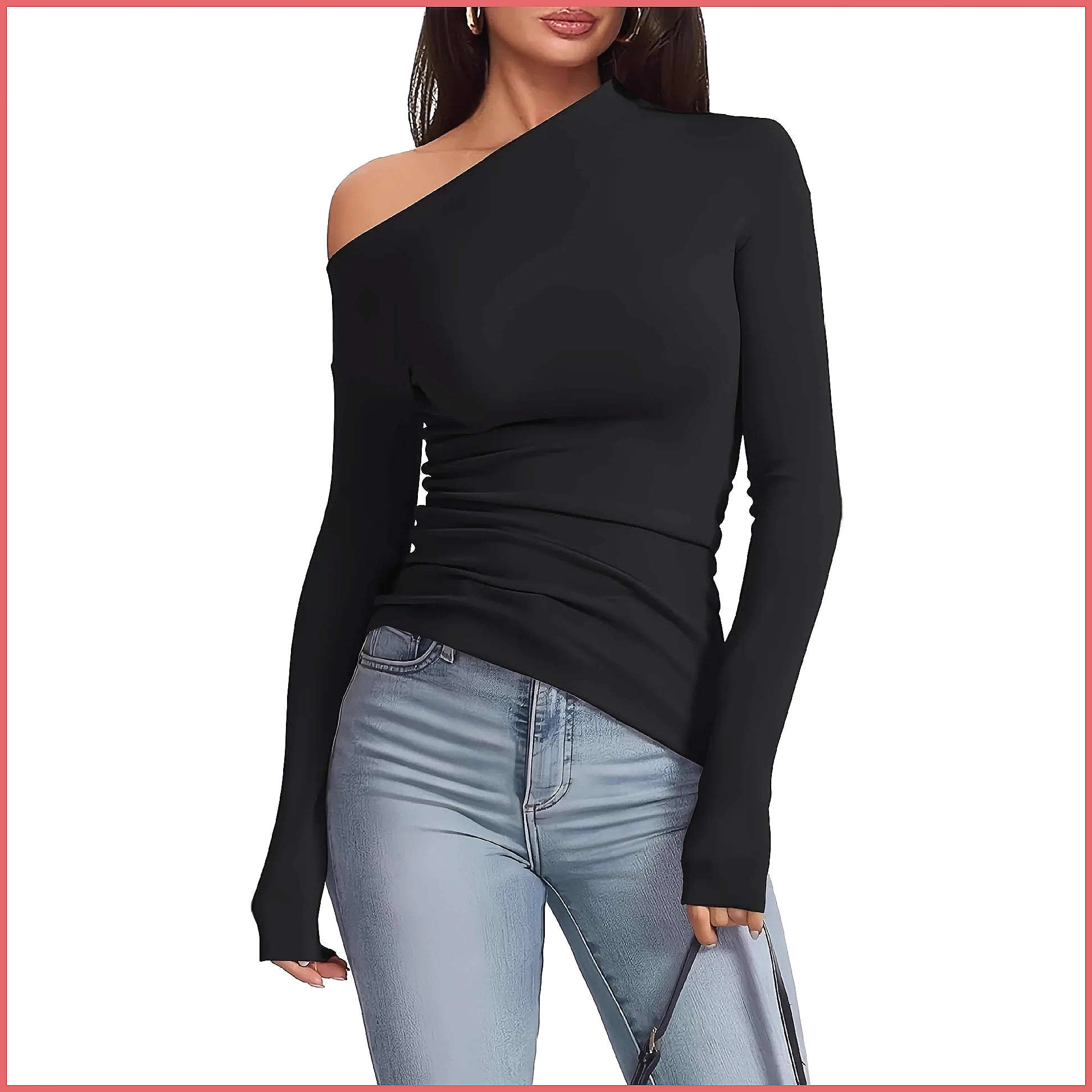 Schulterfreies Langarm-T-Shirt – T-Shirts Bewertung und Preis