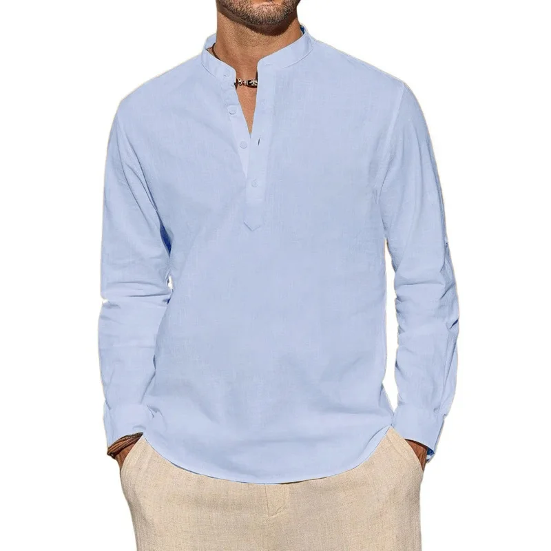 Langarm-T-Shirts für Herren, l – Mens Linen Shirt Long Sleeve Bewertung und Preis