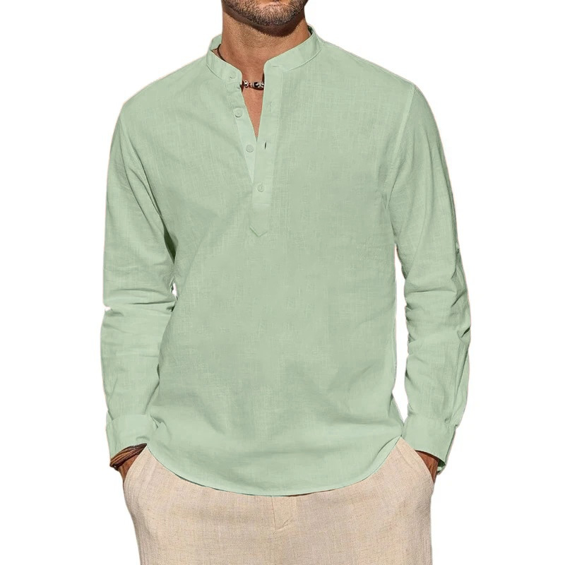 Langarm-T-Shirts für Herren, l – Mens Linen Shirt Long Sleeve Bewertung und Preis