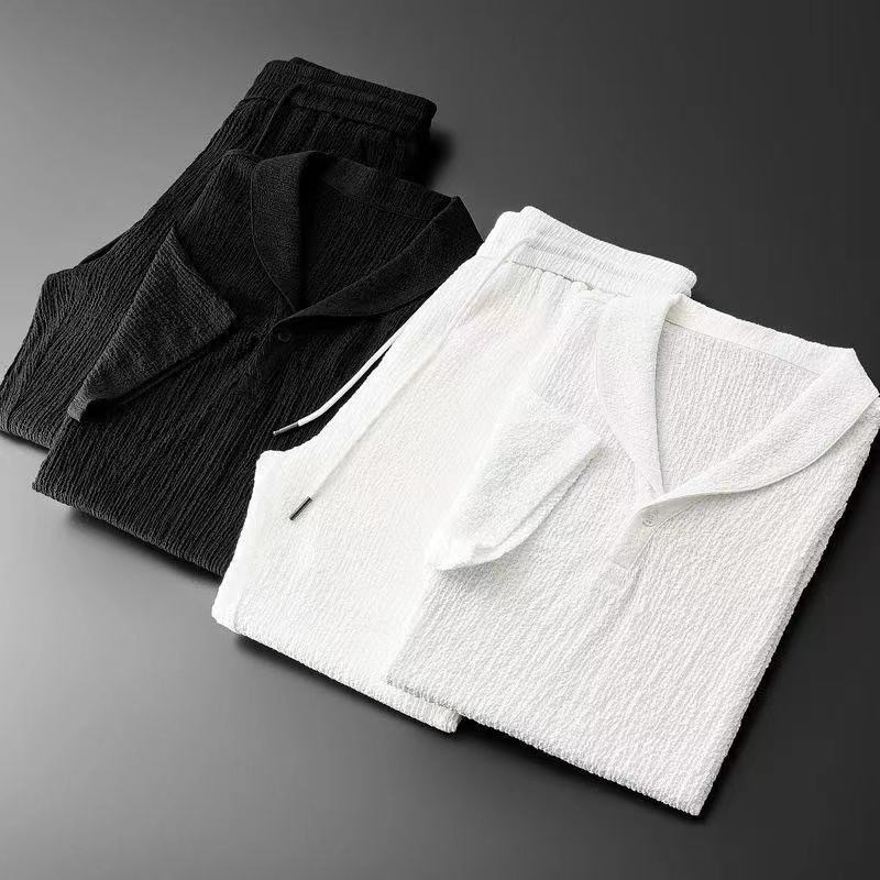 Sommer Ultra-dünne Zwei-stück  – Mens Linen Shirt Long Sleeve Bewertung und Preis