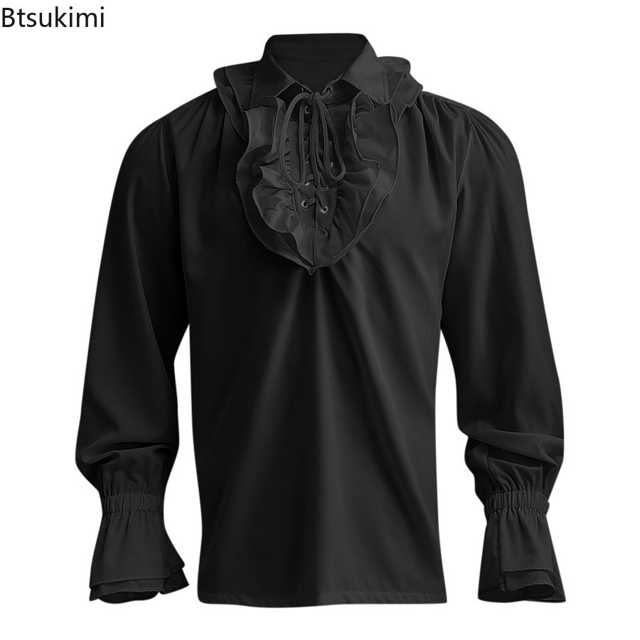Mittelalterliches Renaissance- – Medieval Gothic Lace Up Pirate Shirt Bewertung und Preis